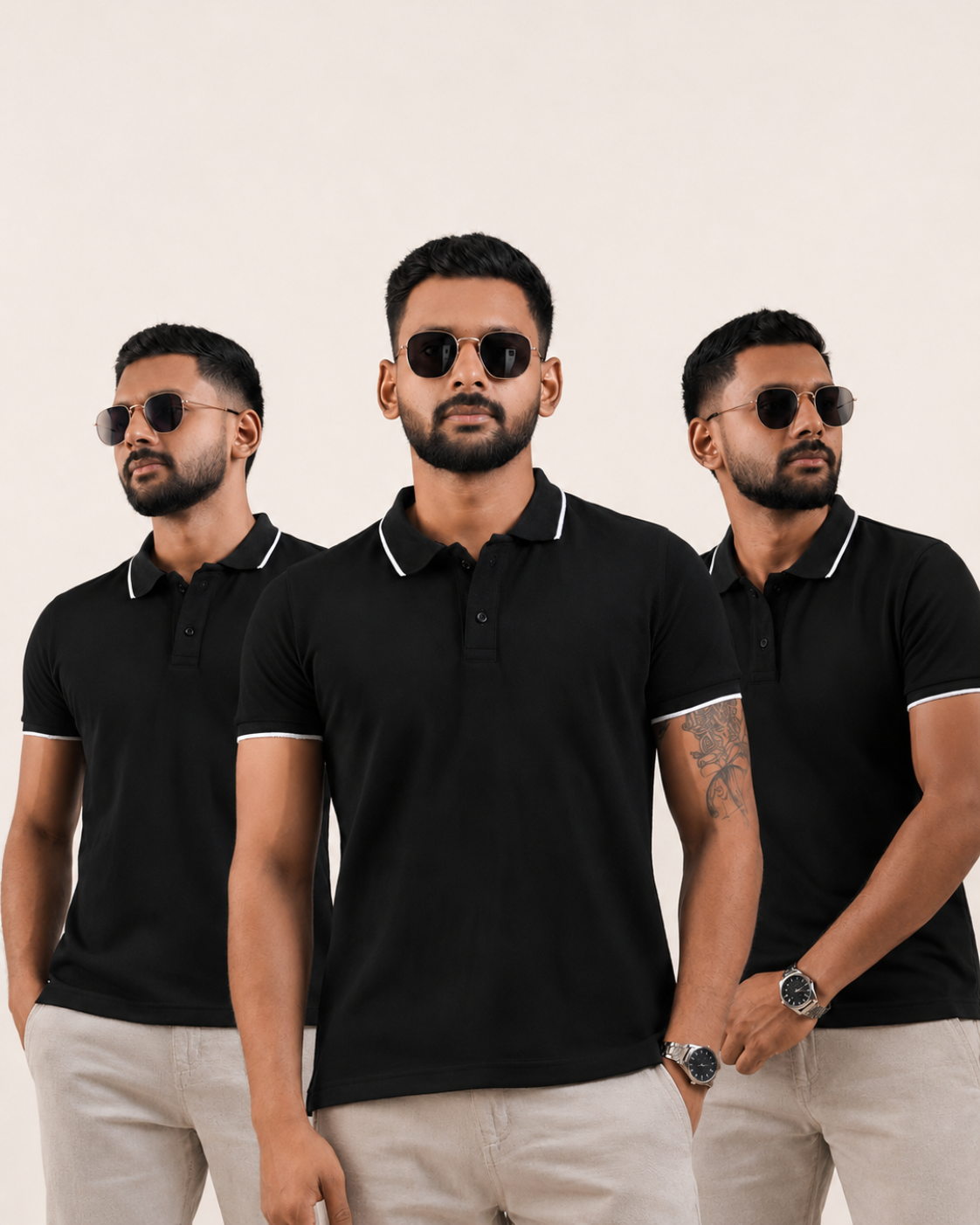 Black Slim-Fit Polo