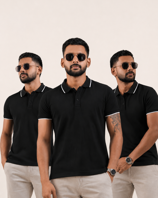 Black Slim-Fit Polo